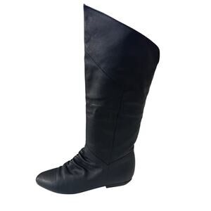 Vintage Sandra Miller Size 7.5 Black Genuine Leather Tall Riding Boots